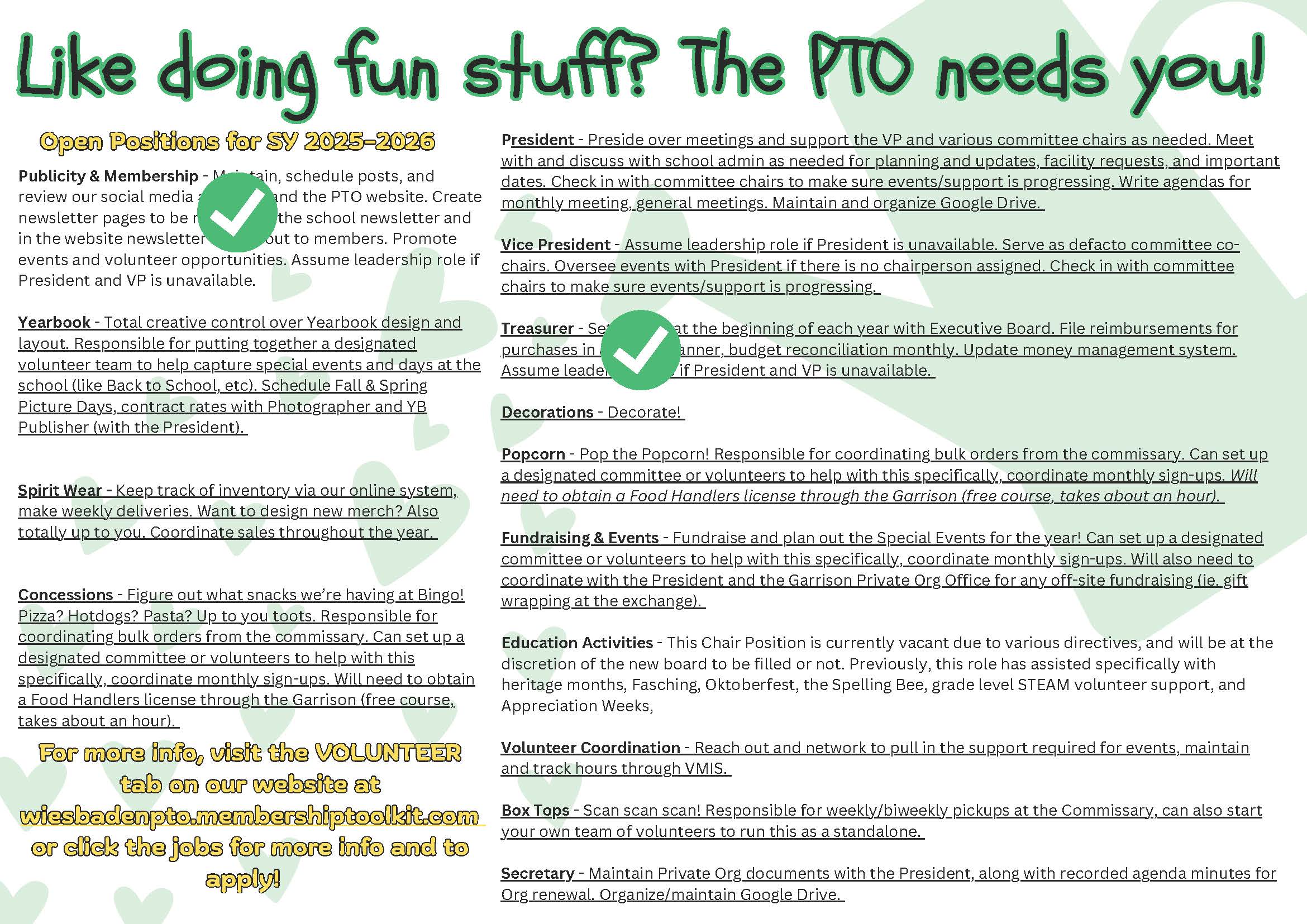 PTO vacancies
